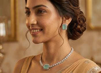 American diamond choker jewellery set - ideal for fashionable women's statement 2