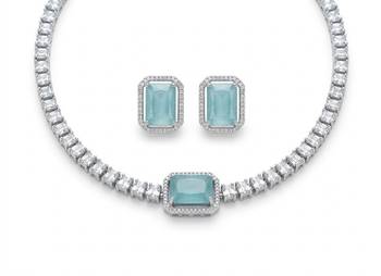 American diamond choker jewellery set - ideal for fashionable women's statement 3