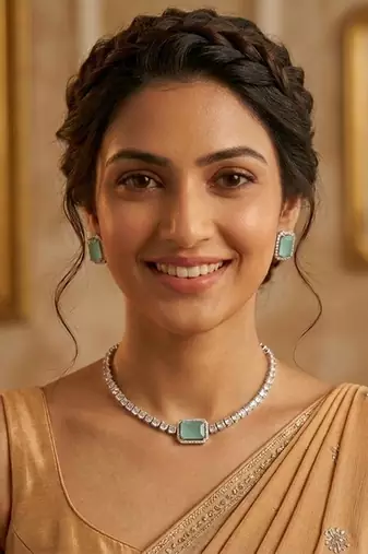 American diamond choker jewellery set - ideal for fashionable women's statement