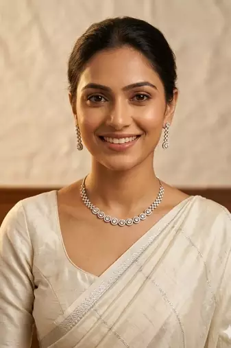 American diamond choker jewellery set - ideal for fashionable women's statement