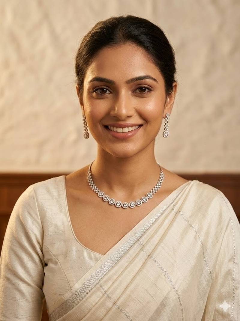 American diamond choker jewellery set - ideal for fashionable women's statement