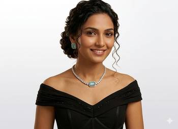American diamond choker jewellery set - ideal for fashionable women's statement 5