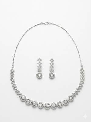 American diamond choker jewellery set - ideal for fashionable women's statement 4