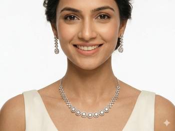 American diamond choker jewellery set - ideal for fashionable women's statement 5
