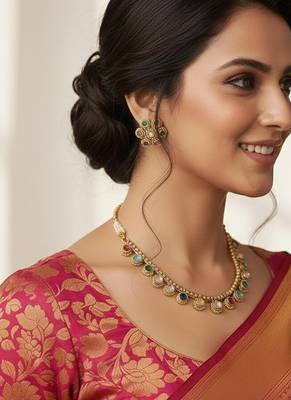 Multicolor gold plated stainless steel jewellery set 2