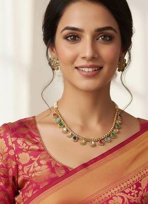 Multicolor gold plated stainless steel jewellery set 3