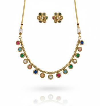 Multicolor gold plated stainless steel jewellery set 4