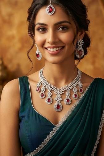 American diamond jewellery set - ideal for fashionable women's statement