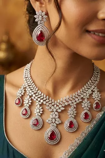 American diamond jewellery set - ideal for fashionable women's statement