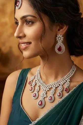 American diamond jewellery set - ideal for fashionable women's statement