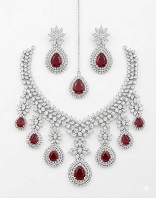 American diamond jewellery set - ideal for fashionable women's statement 4