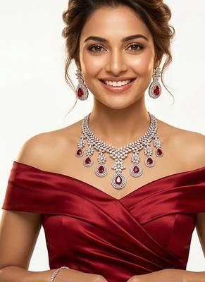 American diamond jewellery set - ideal for fashionable women's statement 5