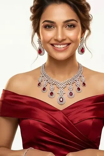 American diamond jewellery set - ideal for fashionable women's statement