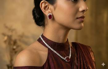 American diamond choker jewellery set - ideal for fashionable women's statement 3