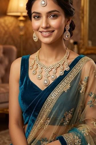 American diamond choker jewellery set - ideal for fashionable women's statement