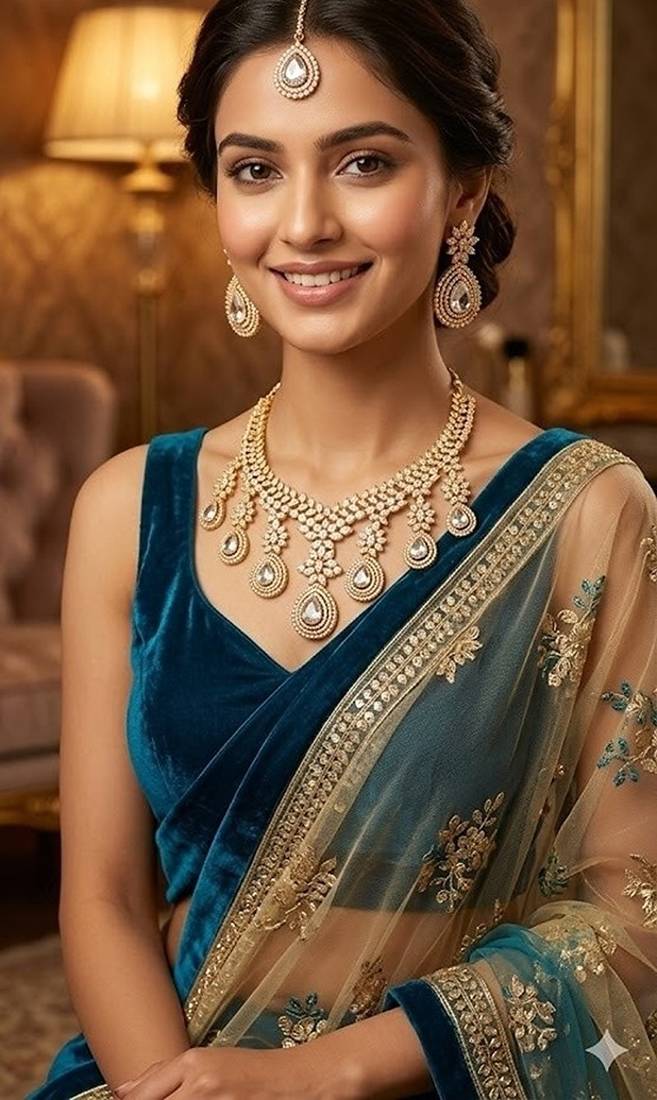 American diamond choker jewellery set - ideal for fashionable women's statement