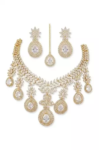 American diamond choker jewellery set - ideal for fashionable women's statement
