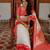 white red  soft art silk banarasi jacuard work designer party wear saree with unstitched blouse piece