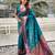 Teal soft paithani silk zari weaving saree with matching blouse piece