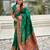 Green soft paithani silk zari weaving saree with matching blouse piece
