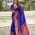 Violet soft paithani silk zari weaving saree with matching blouse piece
