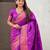 Purple soft paithani silk zari weaving saree with matching blouse piece