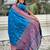 Blue soft paithani silk zari weaving saree with matching blouse piece