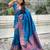 Blue soft paithani silk zari weaving saree with matching blouse piece