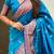Blue soft paithani silk zari weaving saree with matching blouse piece