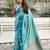 Blue soft silk zari weaving saree with matching blouse piece