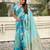 Blue soft silk zari weaving saree with matching blouse piece