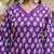 Purple floral block print cotton straight kurta set with dupatta