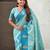 Blue soft silk zari weaving saree with matching blouse piece