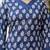 Navy blue floral block print cotton straight kurta set with dupatta