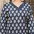 Black floral block print cotton straight kurta set with dupatta