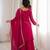 Rani pink embroidered sequins thread zari work soft crunchy silk fully stitched kurta sharara set