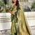 Green soft silk zari weaving saree with matching blouse piece