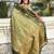 Green soft silk zari weaving saree with matching blouse piece