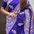 Purple soft silk zari weaving saree with matching blouse piece