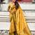 Yellow soft silk zari weaving saree with matching blouse piece