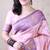 Pink soft silk zari weaving saree with matching blouse piece