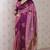 Mauve soft silk zari weaving saree with matching blouse piece