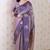 Lavender soft silk zari weaving saree with matching blouse piece
