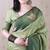 Green soft silk zari weaving saree with matching blouse piece