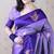 Purple soft silk zari weaving saree with matching blouse piece