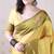 Yellow soft silk zari weaving saree with matching blouse piece