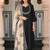 Black women viscose embroidered kurta with viscose bottom and chanderi print dupatta set