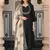 Black women viscose embroidered kurta with viscose bottom and chanderi print dupatta set
