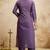 Purple women chanderi embroidered kurta with chanderi bottom and viscose organza embroidered dupatta set