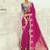 Organza viscose satin embroidered rani pink saree